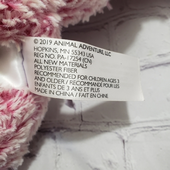 Animal Adventure Pink White Purple Teddy Bear Plush 12-inch Stuffed Animal 2019 - Picture 6 of 8